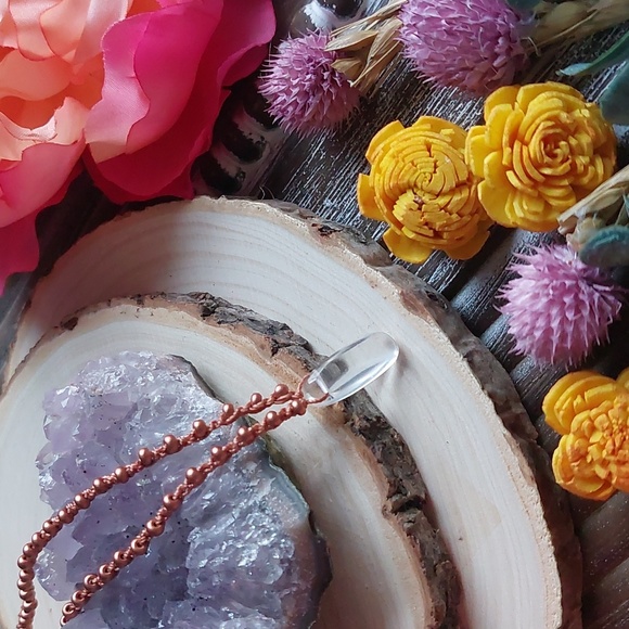 Quartz Crystal Bohemian Necklace, crochet jewelry by Rust Belt Raised - Picture 9 of 9